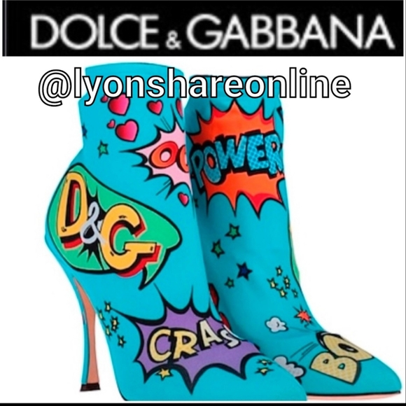 💯Rare Dolce & Gabbana Comic Book Booties - Picture 1 of 16